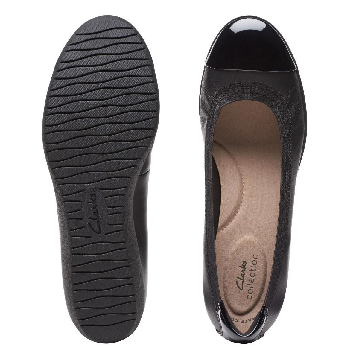 Clarks Elin Palm Black Leather Wedge Heel 7 Clarks Elin Palm Black Leather Wedge Heel - Image 5