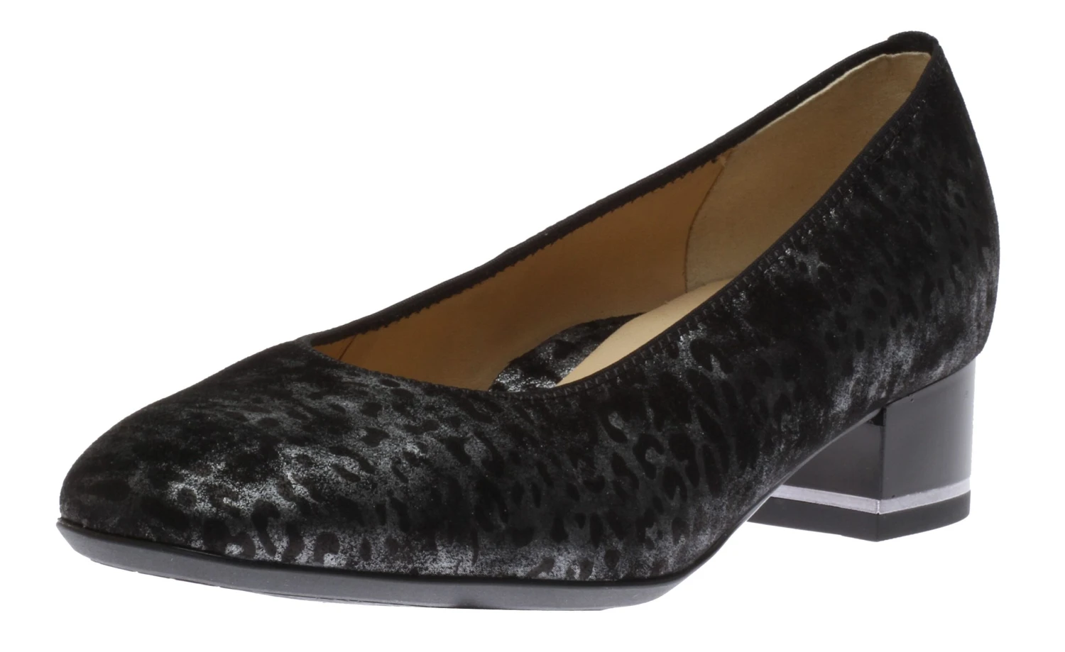 Ara Gabrielle Black & Silver Animal Print Pump 3 Ara Gabrielle Black & Silver Animal Print Pump