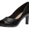 Clarks Alice Fern Black Leather Open-Toe Pump 2 Clarks Alice Fern Black Leather Open-Toe Pump -Wonders Shop CLAALICEFERN01