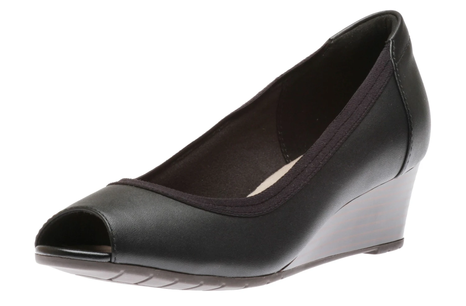 Clarks Mallory Charm Black Leather Pump 3 Clarks Mallory Charm Black Leather Pump