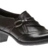 Marietta Mavis Black Leather Slip-On Heel Shoe 2 Marietta Mavis Black Leather Slip-On Heel Shoe -Wonders Shop EARMARIETTMA01