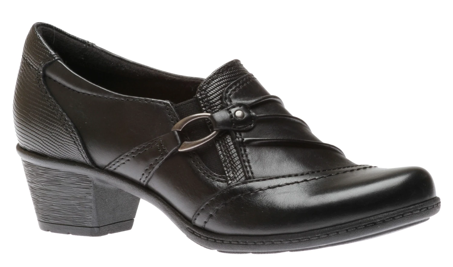 Marietta Mavis Black Leather Slip-On Heel Shoe 3 Marietta Mavis Black Leather Slip-On Heel Shoe