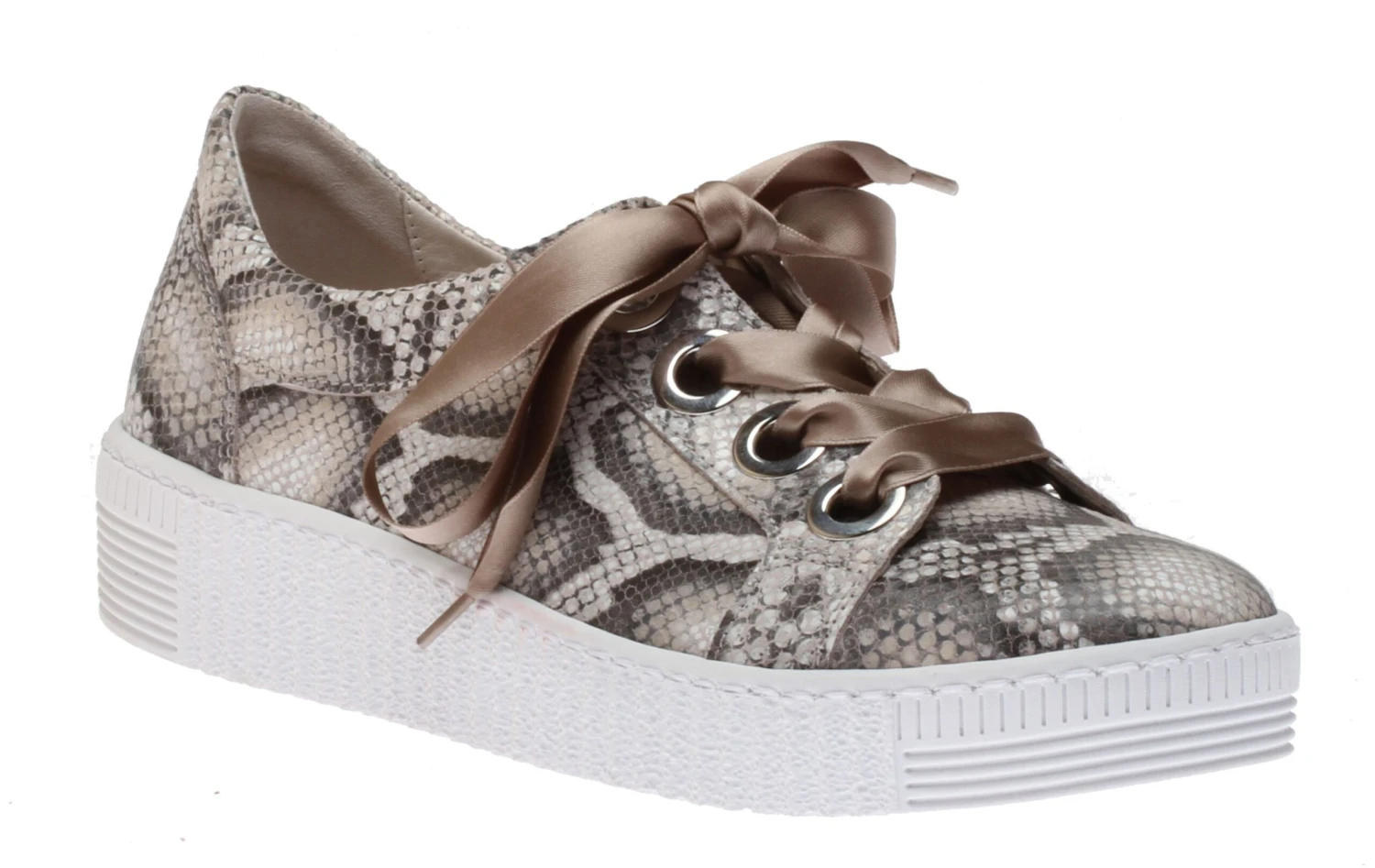 Gabor 43.330.30 Taupe Snakeskin Lace-Up Sneaker 3 Gabor 43.330.30 Taupe Snakeskin Lace-Up Sneaker