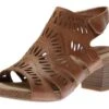 Josef Seibel Sunny 02 Nut Brown Perforated Cutout Leather Heel Sandal -Wonders Shop JOS68302 128340