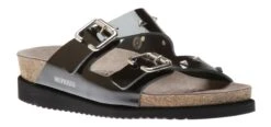 Mephisto Harmony Black Patent Studs Slide Sandal