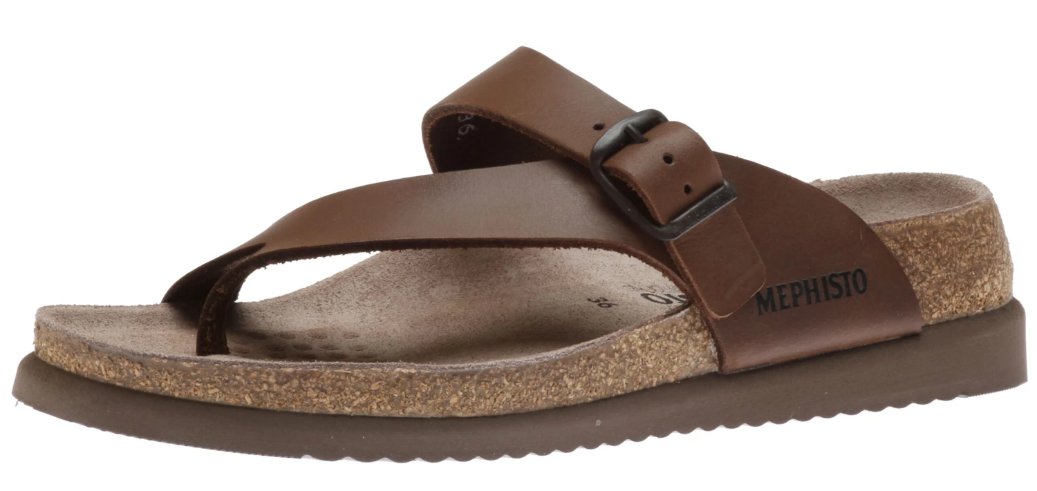 Mephisto Helen Plus Wide Width Brown Leather Thong Sandal 3 Mephisto Helen Plus Wide Width Brown Leather Thong Sandal