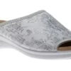 Ladies White Silver Slide Sandal 1 Ladies White Silver Slide Sandal -Wonders Shop POL80341709