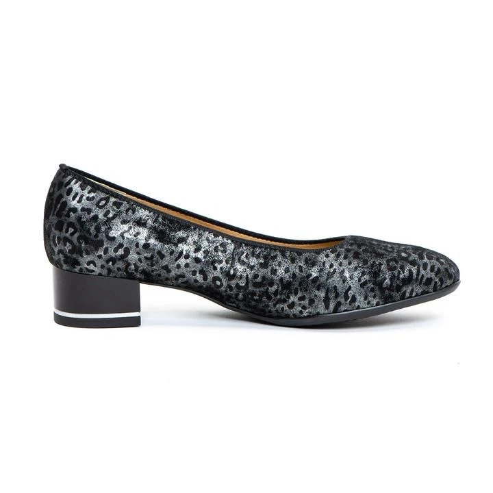 Ara Gabrielle Black & Silver Animal Print Pump 4 Ara Gabrielle Black & Silver Animal Print Pump - Image 2