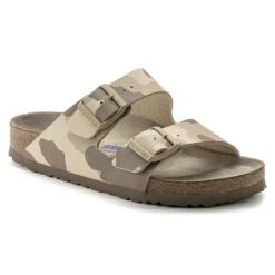 Birkenstock Arizona Soft Footbed Desert Soil Camo Grey Slide Sandal
