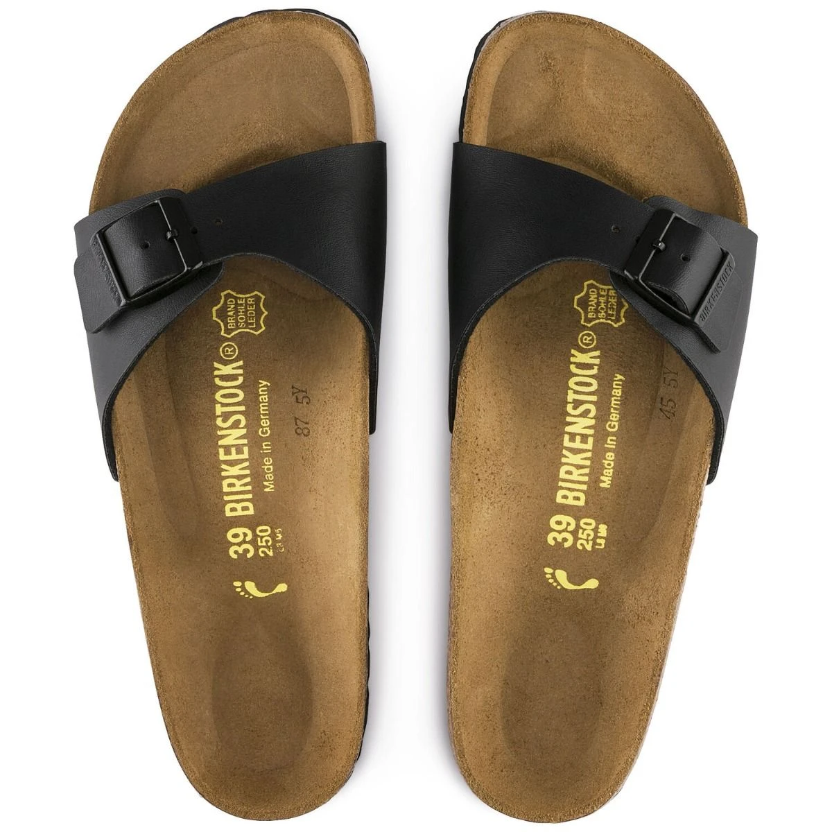 Birkenstock Madrid Birko-Flor Black Slide Sandal 7 Birkenstock Madrid Birko-Flor Black Slide Sandal - Image 5