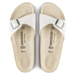 Birkenstock Madrid Birko-Flor White Slide Sandal 11 Birkenstock Madrid Birko-Flor White Slide Sandal -Wonders Shop birmadrid09b