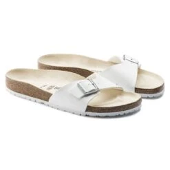 Birkenstock Madrid Birko-Flor White Slide Sandal 9 Birkenstock Madrid Birko-Flor White Slide Sandal -Wonders Shop birmadrid09c