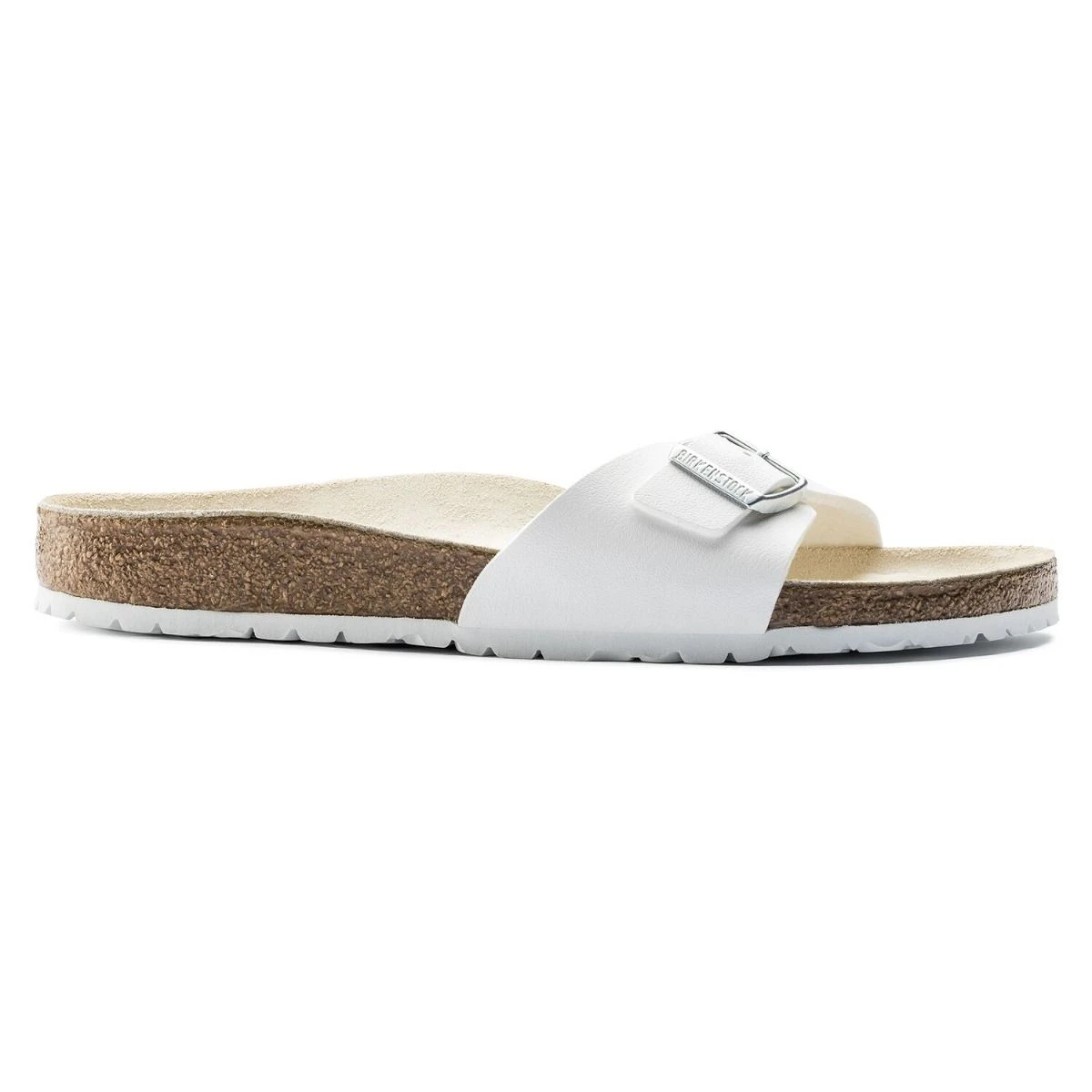 Birkenstock Madrid Birko-Flor White Slide Sandal 4 Birkenstock Madrid Birko-Flor White Slide Sandal - Image 2