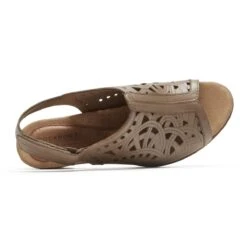 Abbott High Vamp Khaki Slingback Sandal -Wonders Shop cbd37kh t