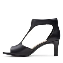Clarks Alice Flame Black Leather Heeled Sandal 9 Clarks Alice Flame Black Leather Heeled Sandal -Wonders Shop claaliceflame01b