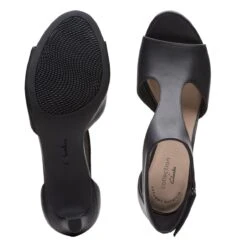 Clarks Alice Flame Black Leather Heeled Sandal 11 Clarks Alice Flame Black Leather Heeled Sandal -Wonders Shop claaliceflame01d