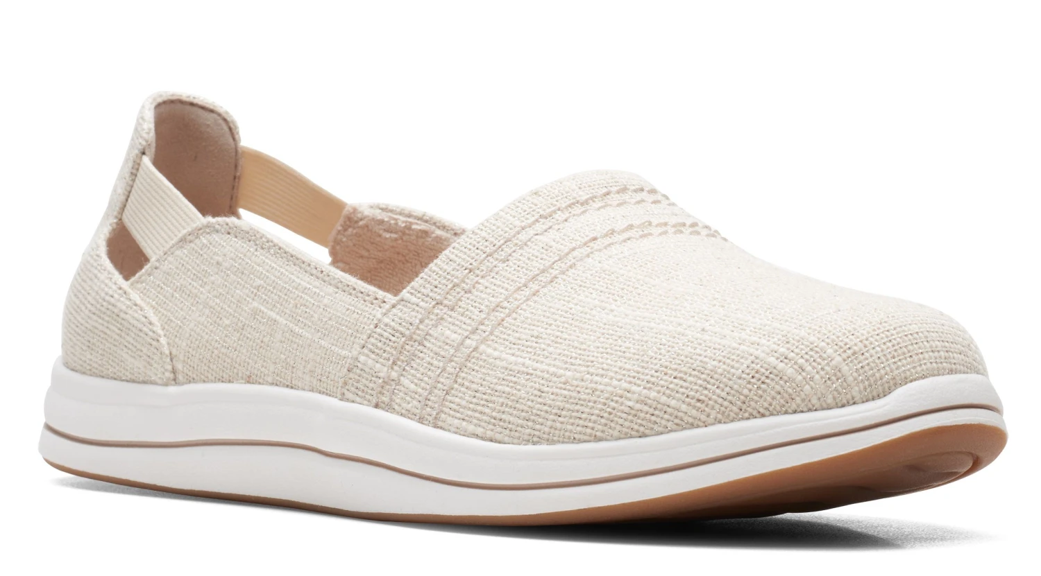 Clarks Breeze Step Beige Canvas Slip-On Sneaker 3 Clarks Breeze Step Beige Canvas Slip-On Sneaker