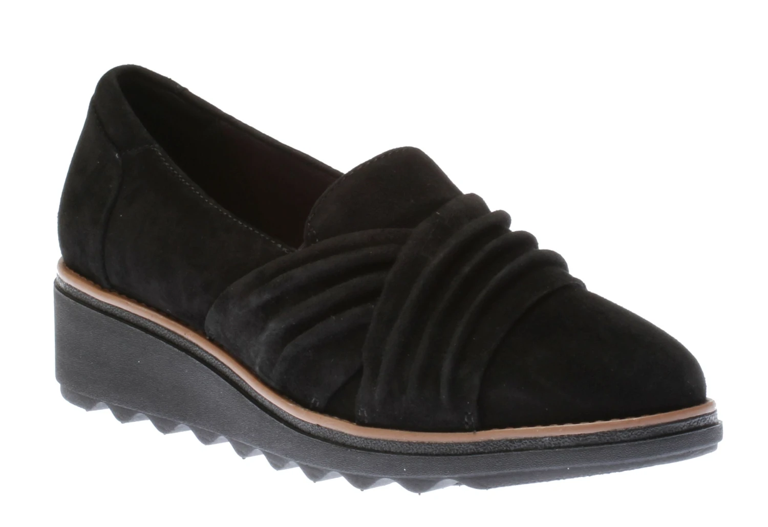 Clarks Sharon Villa Black Suede Wedge Loafer 8 Clarks Sharon Villa Black Suede Wedge Loafer - Image 6