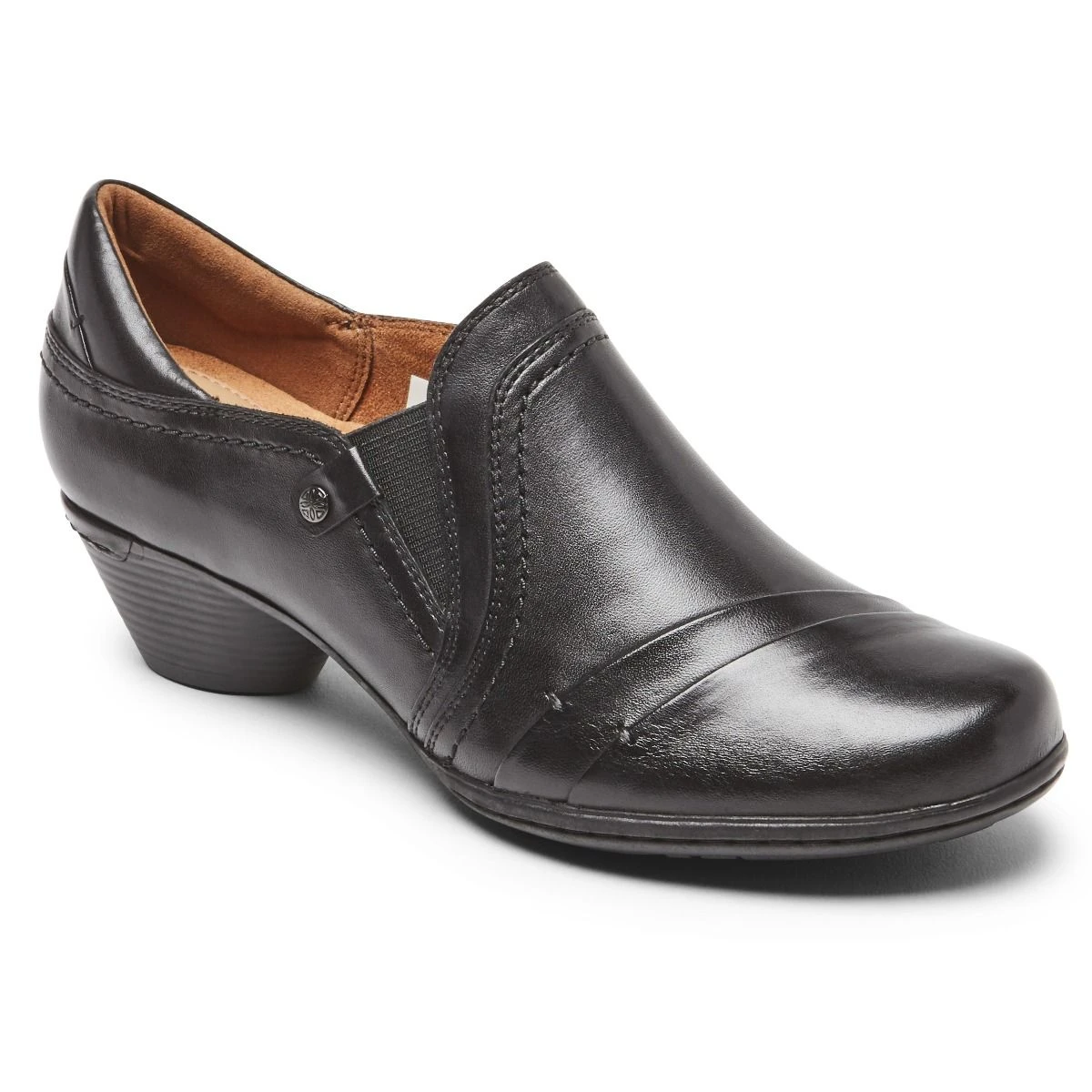 Laurel Slip-On Black Leather Low Heel 3 Laurel Slip-On Black Leather Low Heel