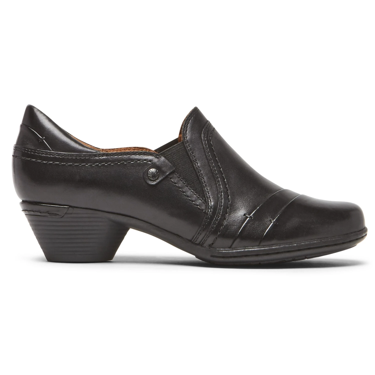 Laurel Slip-On Black Leather Low Heel 7 Laurel Slip-On Black Leather Low Heel - Image 5