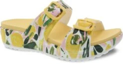 Dansko Kandi Lemons Yellow EVA Double Strap Slide Sandal