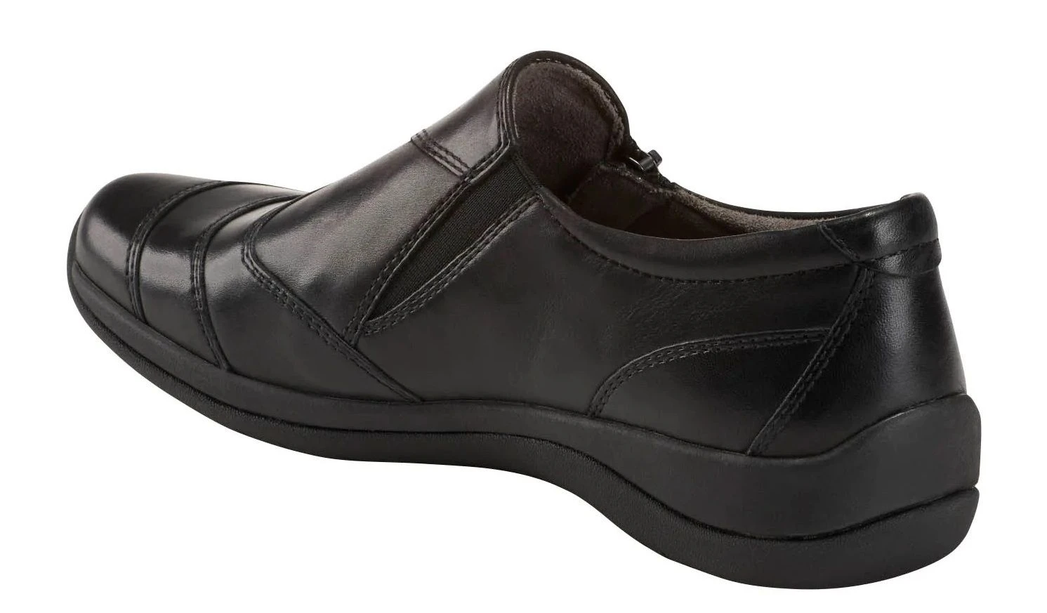 Kara Faraday Black Leather Zipper Slip-On Shoe 5 Kara Faraday Black Leather Zipper Slip-On Shoe - Image 3