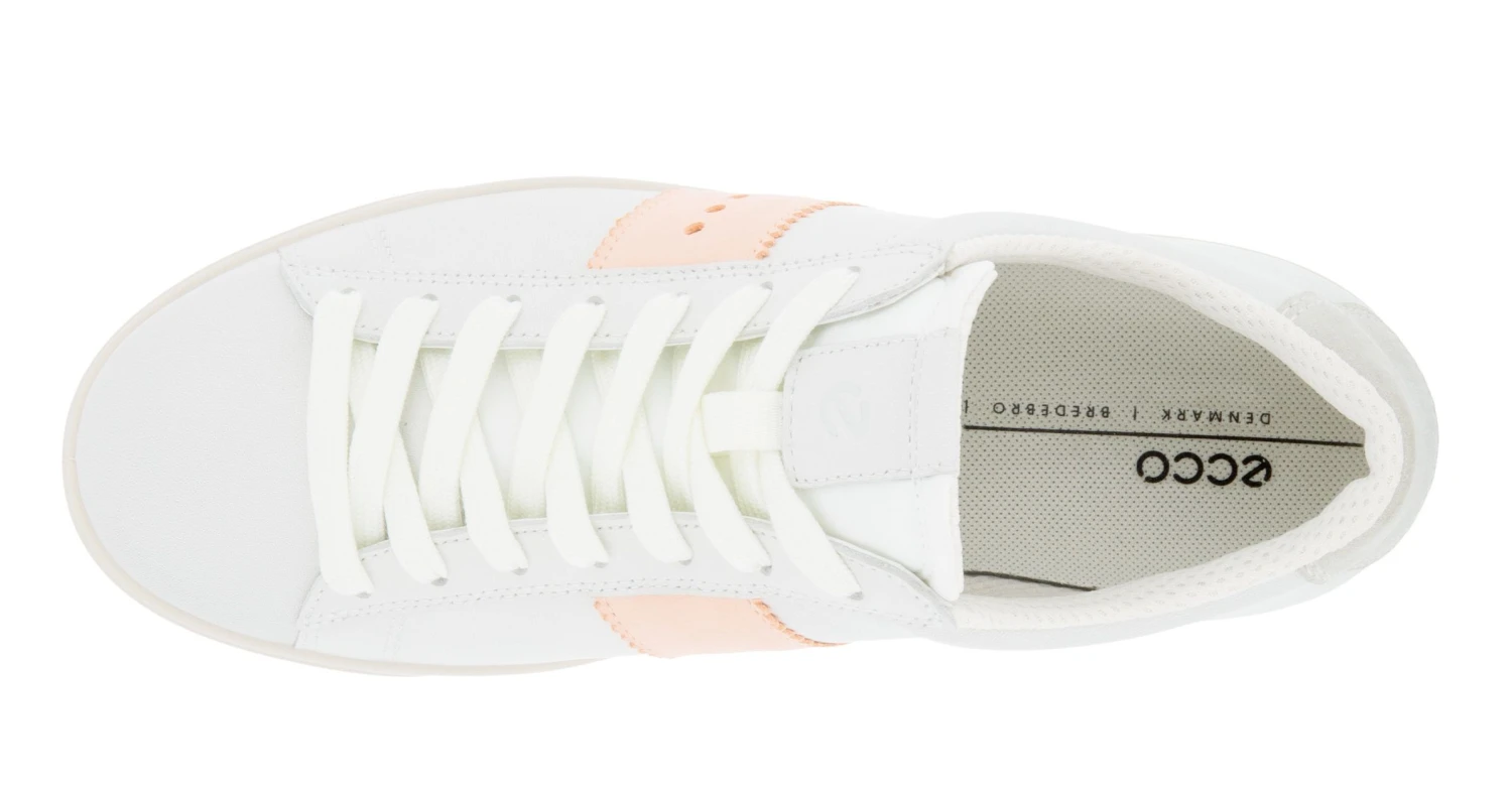 ECCO Street Lite White Peach Nectar Stripe Lace-Up Sneaker 3 ECCO Street Lite White Peach Nectar Stripe Lace-Up Sneaker