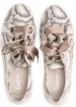 Gabor 43.330.30 Taupe Snakeskin Lace-Up Sneaker 7 Gabor 43.330.30 Taupe Snakeskin Lace-Up Sneaker -Wonders Shop gab43 330 30c