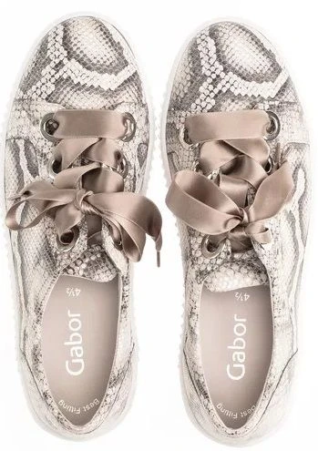 Gabor 43.330.30 Taupe Snakeskin Lace-Up Sneaker 5 Gabor 43.330.30 Taupe Snakeskin Lace-Up Sneaker - Image 3