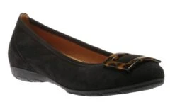 Gabor 54.164.37 Black Tortoise Buckle Ballet Flat