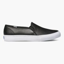 Keds Double Decker Black Perforated Leather Slip-On Sneaker 9 Keds Double Decker Black Perforated Leather Slip-On Sneaker -Wonders Shop keddoubledp01a
