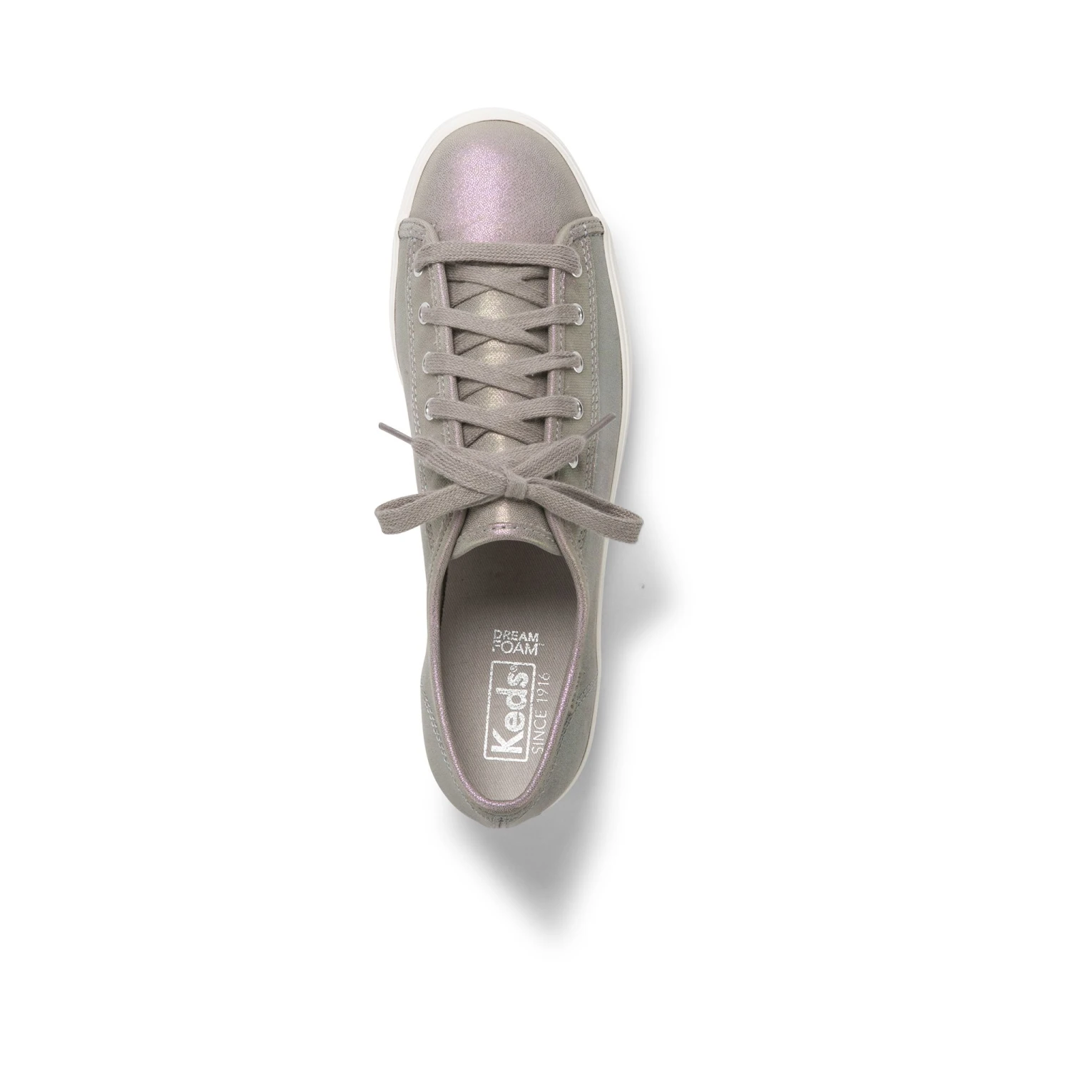 Keds Triple Kick Grey Iridescent Leather Lace-Up Platform Sneaker 5 Keds Triple Kick Grey Iridescent Leather Lace-Up Platform Sneaker - Image 3