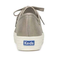 Keds Triple Kick Grey Iridescent Leather Lace-Up Platform Sneaker 11 Keds Triple Kick Grey Iridescent Leather Lace-Up Platform Sneaker -Wonders Shop kedtripleki05c