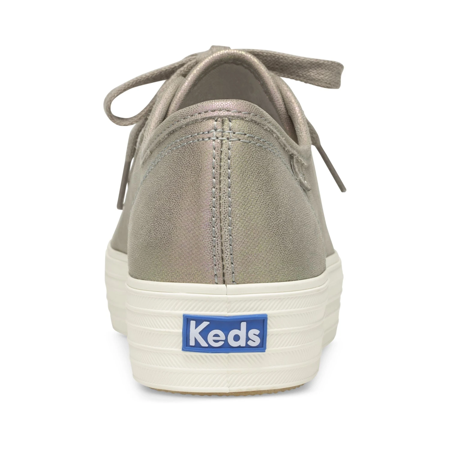 Keds Triple Kick Grey Iridescent Leather Lace-Up Platform Sneaker 7 Keds Triple Kick Grey Iridescent Leather Lace-Up Platform Sneaker - Image 5