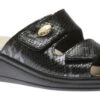 Black Snakeskin Slide Wedge Sandal 2 Black Snakeskin Slide Wedge Sandal -Wonders Shop lady157501