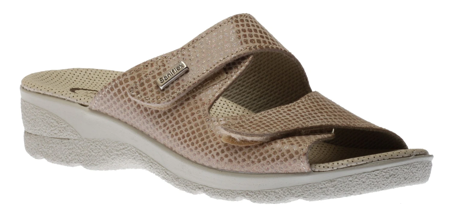 Slide 2 Sabia Beige Double Strap Slide Wedge Sandal