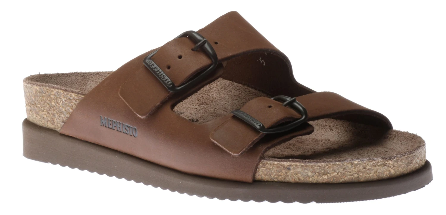 Mephisto Harmony Brown Nubuck Leather Slide Sandal 3 Mephisto Harmony Brown Nubuck Leather Slide Sandal