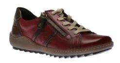 Remonte Cristallino Wine Leather Lace-Up Sneaker