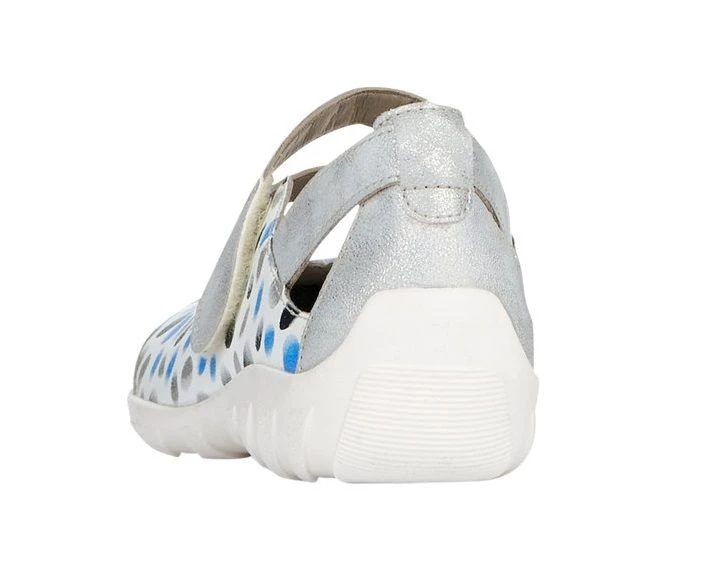 Remonte Space White Silver Blue Dot Cutout Mary Jane Flat Shoe 5 Remonte Space White Silver Blue Dot Cutout Mary Jane Flat Shoe - Image 3