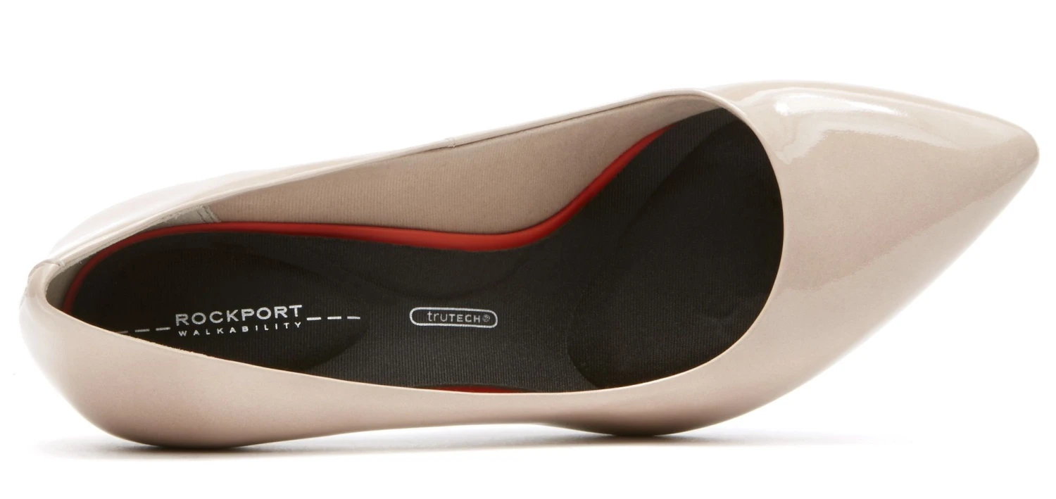 Rockport Total Motion 75mm Warm Taupe Patent Pointed Toe Heel 4 Rockport Total Motion 75mm Warm Taupe Patent Pointed Toe Heel - Image 2