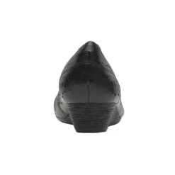 Rockport Judson Black Perforated Leather Wedge Pump -Wonders Shop rocjudsonpp01c