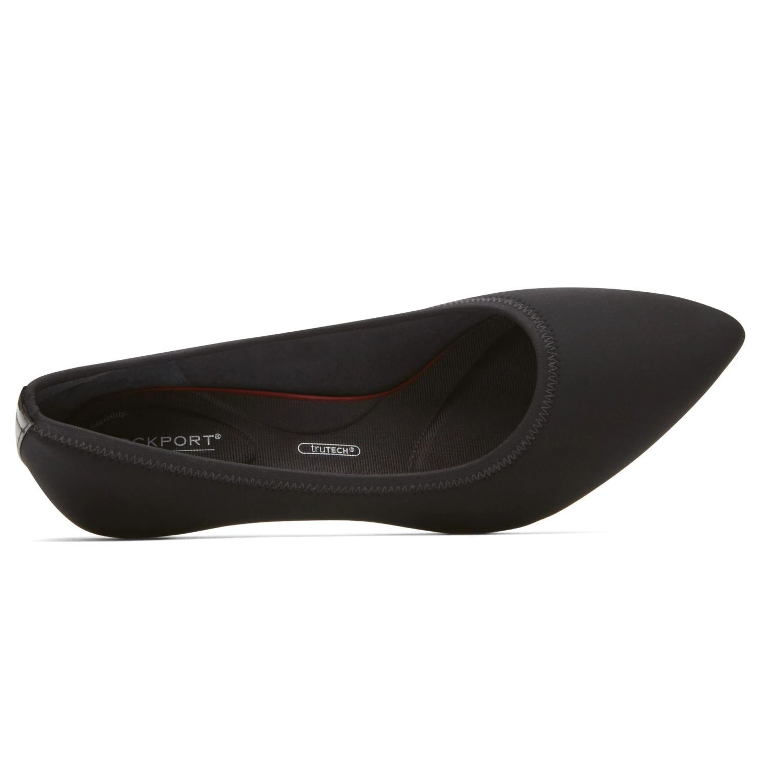 Rockport Total Motion Kaiya Black Elastic Kitten Heel Pointed Toe Dress Pump 6 Rockport Total Motion Kaiya Black Elastic Kitten Heel Pointed Toe Dress Pump - Image 4