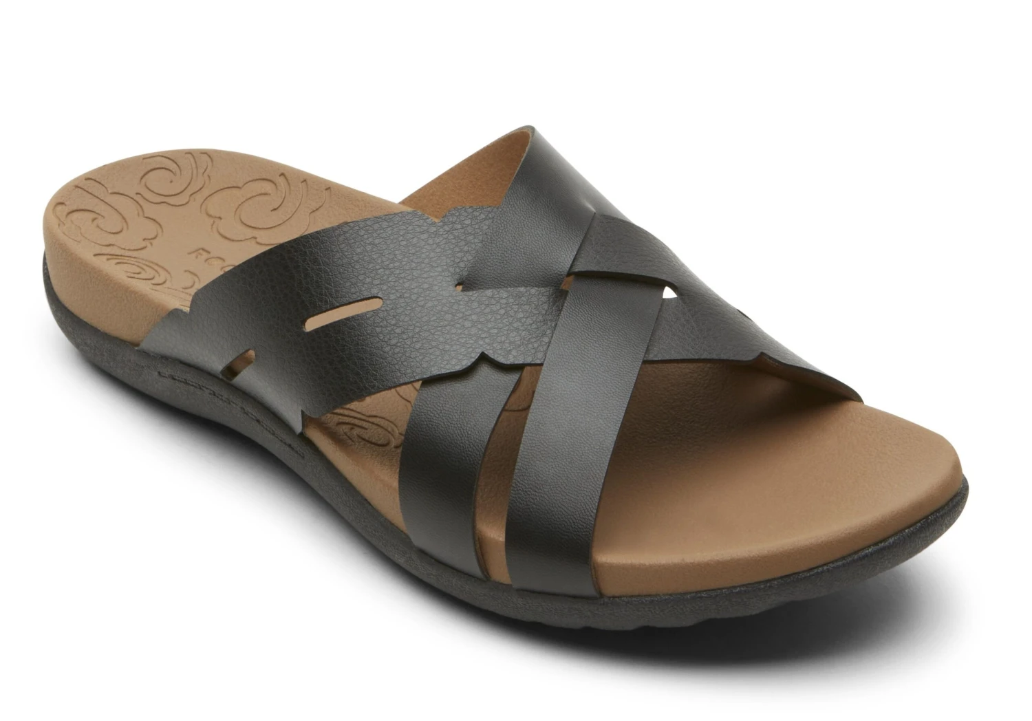 Rockport Ridge Woven Black Leather Slide Sandal 3 Rockport Ridge Woven Black Leather Slide Sandal
