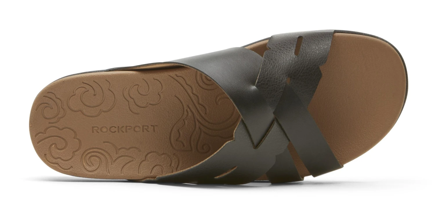 Rockport Ridge Woven Black Leather Slide Sandal 5 Rockport Ridge Woven Black Leather Slide Sandal - Image 3