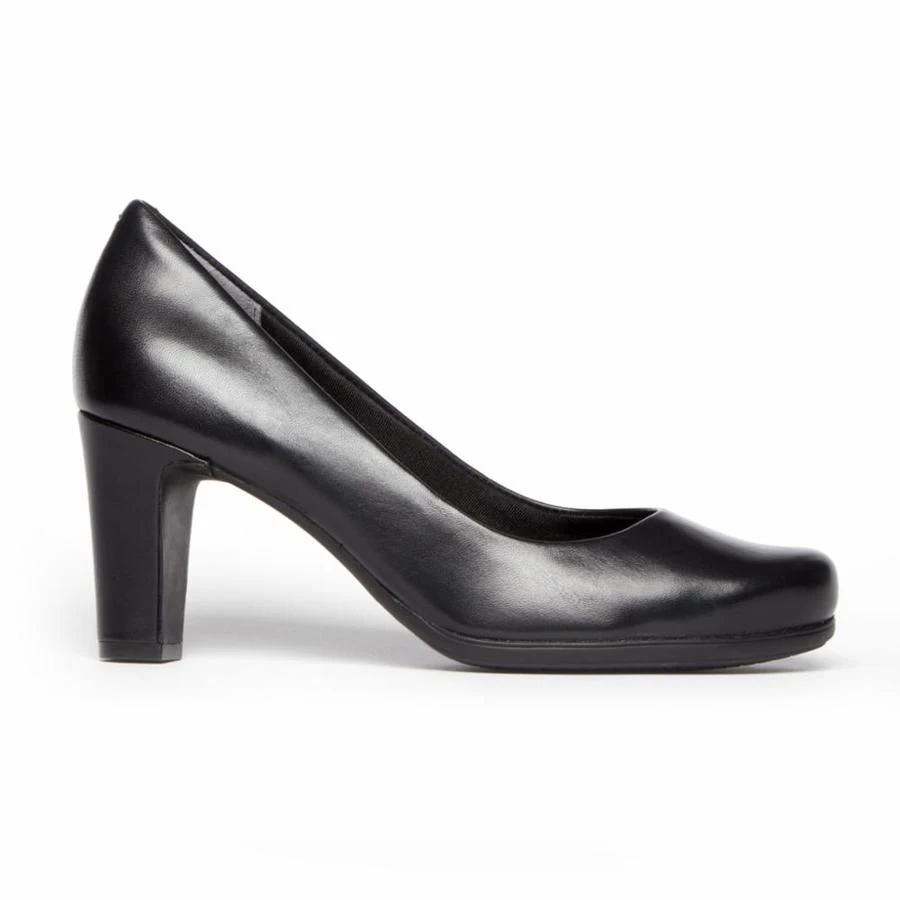 Rockport Total Motion Black Leather Heel Dress Pump 3 Rockport Total Motion Black Leather Heel Dress Pump