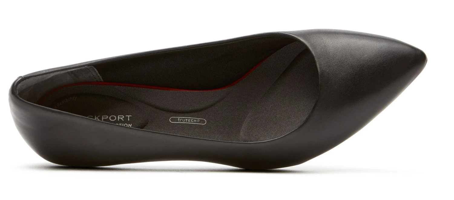 Rockport Total Motion Kalila Black Leather Kitten Heel Pointy Toe Dress Pump 4 Rockport Total Motion Kalila Black Leather Kitten Heel Pointy Toe Dress Pump - Image 2