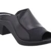 Mokassetta 244 Black Leather Slide Heel Sandal 1 Mokassetta 244 Black Leather Slide Heel Sandal -Wonders Shop rom27044 35100