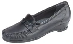 Easier Black Leather Slip On Wedge Loafer 7 Easier Black Leather Slip On Wedge Loafer -Wonders Shop saseasier01c