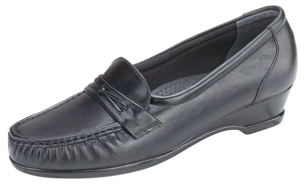 Easier Black Leather Slip On Wedge Loafer 5 Easier Black Leather Slip On Wedge Loafer - Image 3