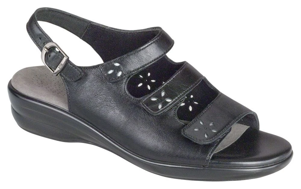 Quatro Black Leather Slingback Sandal 3 Quatro Black Leather Slingback Sandal